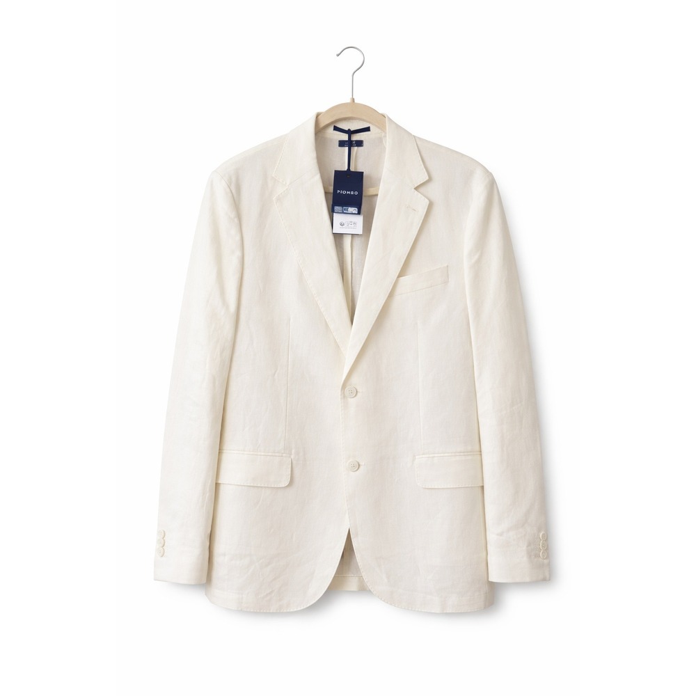 Piombo 100% Linen Blazer Cream 2-Button Sport Coat NWT US 46 IT 56